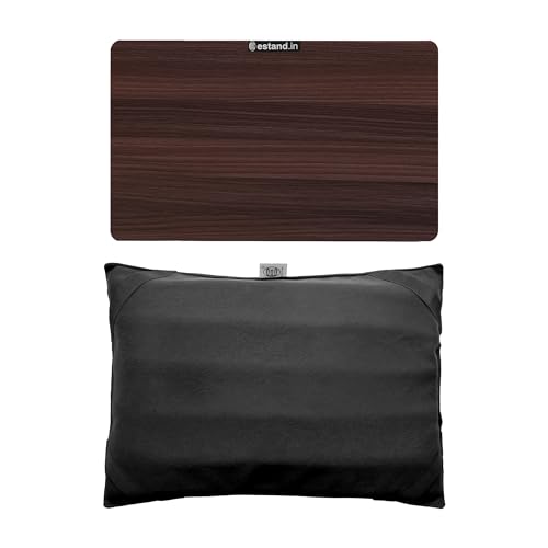 Image of Lap Board for Study | Home | Dining | Office | Laptop | Computer Desk | Reading & Writing | Multi-Purpose | Made in India | (Walnut, Cushion PAD 14X18 Walnut)