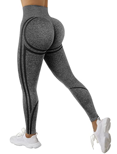 Omkagi Scrunch Butt Workout Leggings For Women High Waisted Tummy Control Yoga Gym Pants(L,1190-Hemp Gray) #TOP15