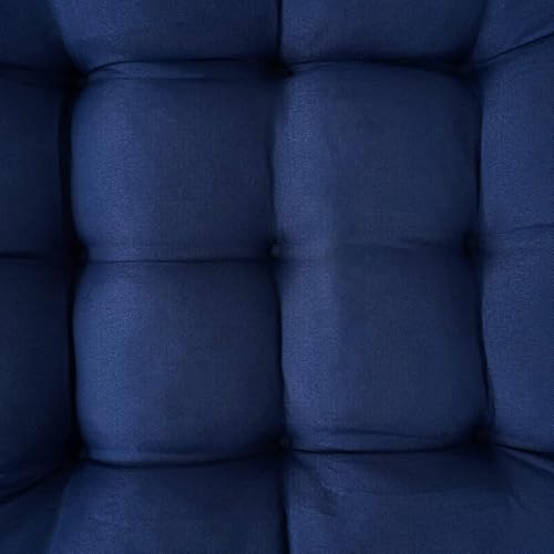 Image of Wakewell Chair Pads with Ties | Soft Microfiber Seat Cushions | Square Chair Cushion Pads for Dining Chairs, Office Chair, Kitchen & Home Seating (Navy Blue, 45x45 cm (Pack of 2))
