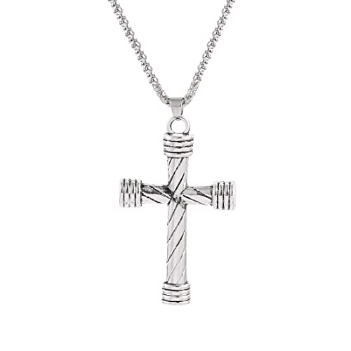 Clyhon Pendentif Croix Chaîne avec pendentif croix Collier pour homme Gothique Collier Acier Inoxydable Pendentif Croix Style Collier Pendentif Acier Inoxydable Croix Chrétien Jésus Chaîne