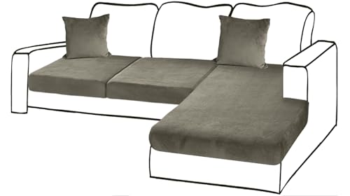 BT.WA Sectional Couch Covers for 3-Piece Seat Cushion Velvet Separate ...