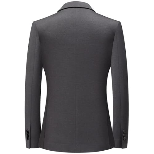 Men's Spring Fall Wool Solid Color Business Casual Two Button Slim Fit Suit Jacket3
