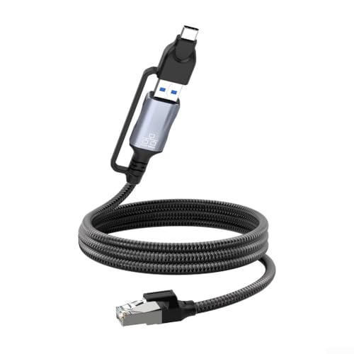 Adaptateur Ethernet Gigabit RJ45 USB vers type, accès Internet haut débit 1 Gbit/s, noyau en cuivre portable pour téléphones portables et ordinateurs portables (A à...