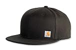 Carhartt Men's Firm Duck Flat Brim Cap, Black, OS