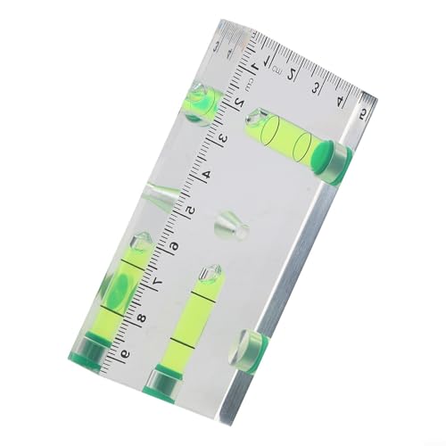 Solaughguy Regla de nivel de acrílico con imán fuerte | Herramienta de medición de precisión para ángulos verticales horizontales de 45° | Visibilidad de burbujas transparente para proyectos de
