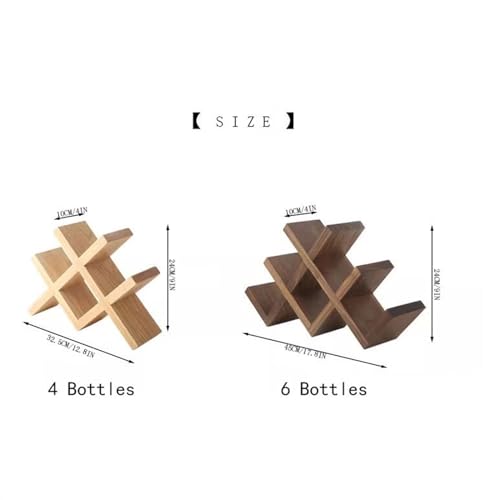 Soporte para botellas de vino de madera sólida para 4 botellas miniatura 2