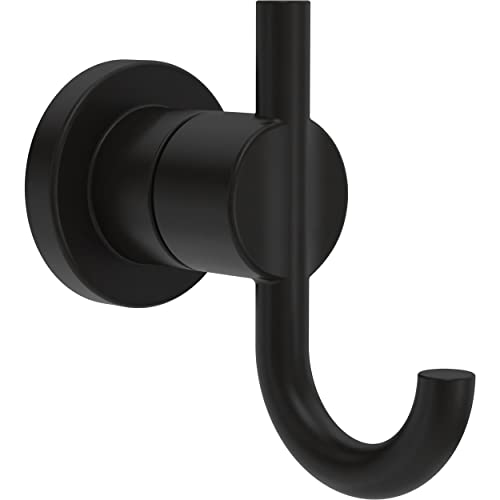 Delta Nicoli (1-Pack) Towel Hooks Matte Black, Double, Wall Mounted for Robes 2-Prong Holder, Bathroom Accessories NIC35-MB