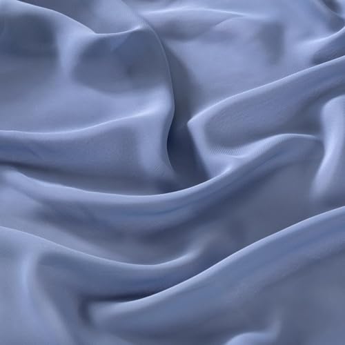 Image of MLMC Dusty Blue Chiffon Fabric by The Yard Pre-Cut Sheer Chiffon Arch Fabric 10 Yards Airy Continuous Draping Panels 60 inch Wide for Wedding Backdrop Craft Ceiling Decor