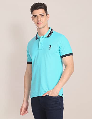 Image of U.S. POLO ASSN. Solid Slim Fit Polo T Shirts for Men - 100% Cotton, Half Sleeves Mens Tshirt