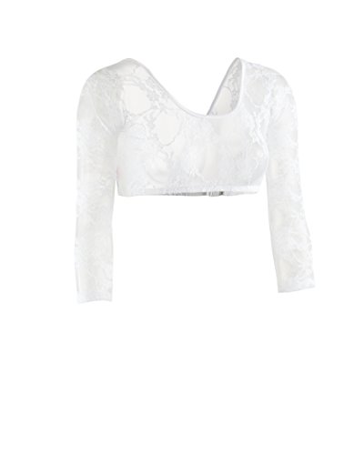 Sleevey Wonders Women's Basic 3/4 Length Slip-on Lace Sleeves White2