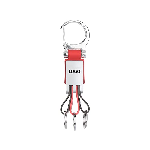 Image of Bullet Premium Bike Classic Keychain Keyring for Bike with 3 Dedicated Rings PU Leather ABS Metal with Bike Logo in the middle Belt Loop Hook dual tone color Orange and Black