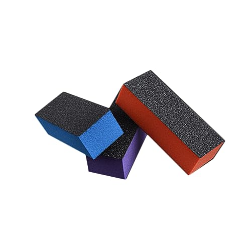 Didiseaon 5Pcs Three Sided Nail Files Mixed Color Sponge Manicure Tools for Women for Nail Art Supplies Surface Sanding Nail Polish Removal