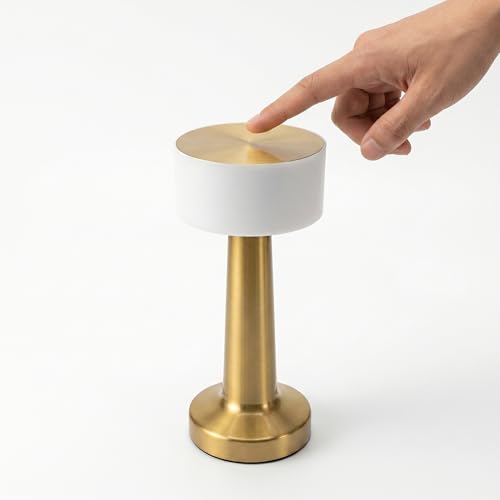 Image of Table Lamp /Table Lamp Study Room /Lamp Table /Led /Wireless Led Touch 3 Mode Metal /Bed Lamps Bedroom Side /Rechargeable Metal Touch /Warm Lighting /Bedside Lamp /Nightstand (White Lamp, 1 Pcs)