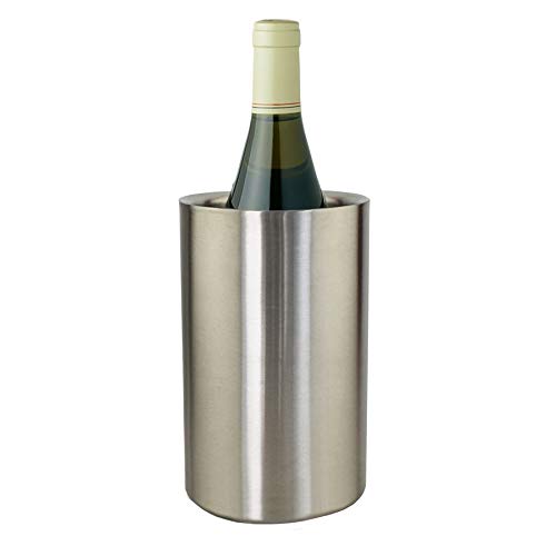 Oenophilia Bernardo Wine & Champagne Cooler Chiller - Double Walled, Stainless Steel Design Keeps Bottles Cold for Hours