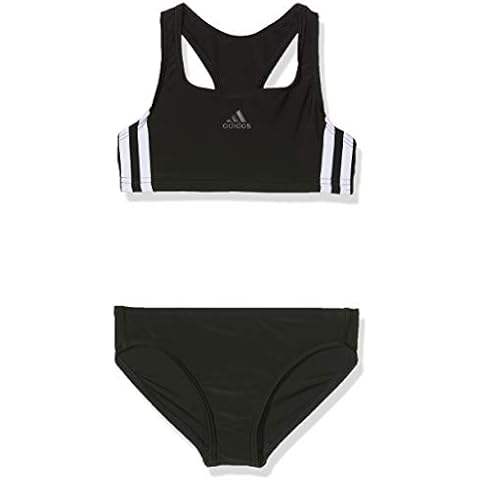 adidas Mädchen 3-Streifen Bikini-set, Black/White, 164 Cover