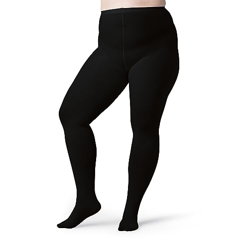 Image of Silky Toes Plus Size Opaque Winter Tights for Women 80D-Thick Warm Durable & Comfortable Stretch Pantyhose for Curvy Woman