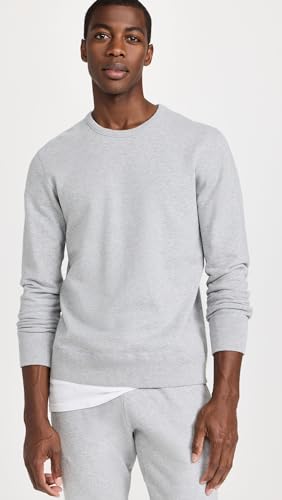 Men's Midweight Terry Slim Crewneck, Heather Grey, S2