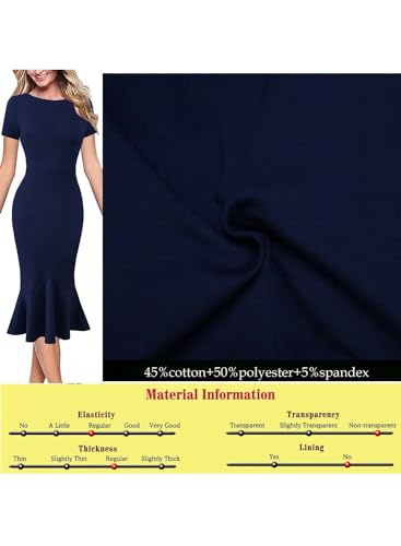 Image of VFSHOW Womens Elegant Vintage Cocktail Party Mermaid Bodycon Midi Mid-Calf Dress