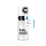 COSMOS LAC Sprühlack weiß, matt - Spraydosen Sprühfarbe DIY Lack Acryllack Spray Farbspray Sprühdose Lackspray Farbe für Kunststoff, Metall, uvm. (RAL 9010 - reinweiß matt)