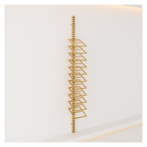 HXFAAFXH Metal Tile Display Rack,Floor Tile Display Stand,Multi-Layer Marble Slab Sample Shelf for Display Bulk,11 Tier Retail Rack for Tile Wood Floor Craft Shows(Gold,260CM)