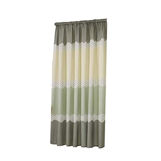 jieGorge Balcony bedroom wide strip half blackout curtain Fabric, Home Textiles, for Easter Day (Green)