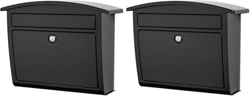 Image of Architectural Mailboxes Dal Rae Galvanized Steel, Locking, Wall Mount Mailbox, 2562B-10, Black, Medium Capacity (Pack of 2)