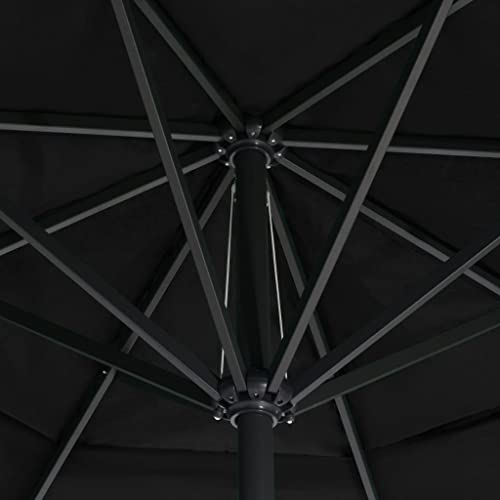 Sombrilla de 500 cm con manivela blanca de aluminio para evitar calor en terrazas 5