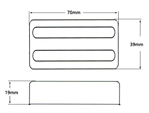 Tuoren 2Pcs Copper Two Slot Style Frame Humbucker Pickup Cover For Strat Electric Guitar Parts (Silver) #TOP3