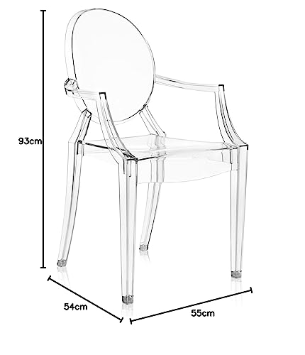 Kartell Louis Ghost, Set da 4 Sedie, Cristallo