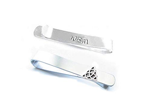 JewelrylizedSilver Triquetra Celtic Tie Clip, Handcrafts Tie Bar, Tie Clasp