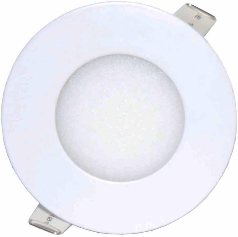 LOWENERGIE 3w LED Round Ceiling Panel Light White Recessed Down Lighting, 85mm Dia, 25w Halogen Equivalent (4000K Warm White x 20)