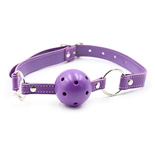 Fashion Adjustable Women Punk Black Leather Collar Choker Necklace Open Breathable Mouth Ball