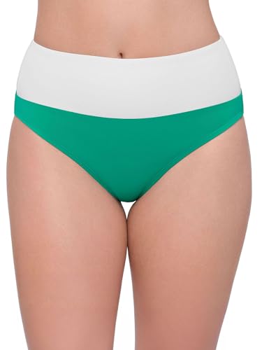 S3 Swim Women's Smoothing Ultra Banded High Waist Bottom, Jade Colorblock, Small