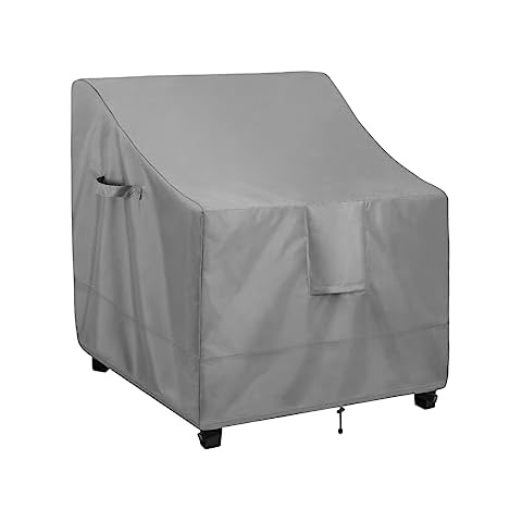 OutdoorLines Outdoor Waterproof Furniture Chair Cover - UV-Resistant Patio Lawn Chair Covers for Outdoor Furniture Windproof Heavy Duty Chair Covering, 1 Pack, 33.5Wx31.5Dx36H Inches, Grey Cover