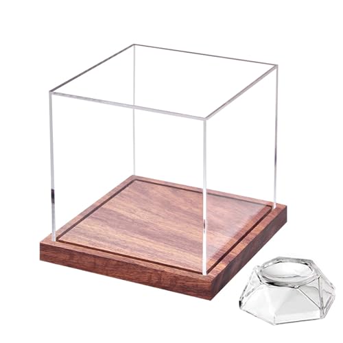 ゴルフボールケース | 木製スタンド付き ゴルフボール ディスプレイケース,防塵 スポーツ アクセサリー 収納 スクエア 部屋 インテリア