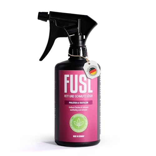 FUSL Limpiador de tapicería y limpiador textil. Eliminación eficaz de manchas para sofá, coche, sillón y sofá. Secado rápido, inodoro y sin productos químicos agresivos. Limpiador de 500 ml fabricado
