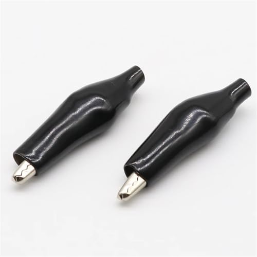 Sonde de test 35 mm pince crocodile plastique souple noir rouge lot 10 - 3