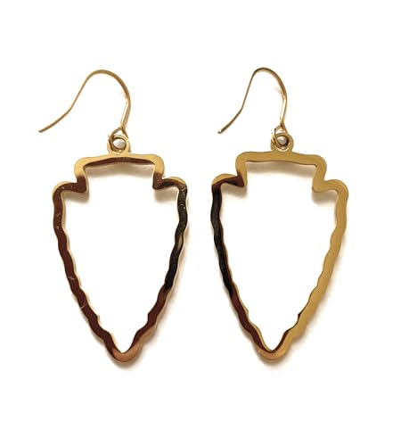 Kansas City Inspired Gold Arrowhead Pendant Earrings | Football Fan | Great Gift for Women