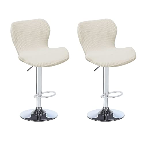 Levoberg Coussin De Tabouret Rond Simili Cuir - Diamètre 40 Cm - Épaisseur 4-7 Cm - Élastique, Antidérapant - Treillis Marron