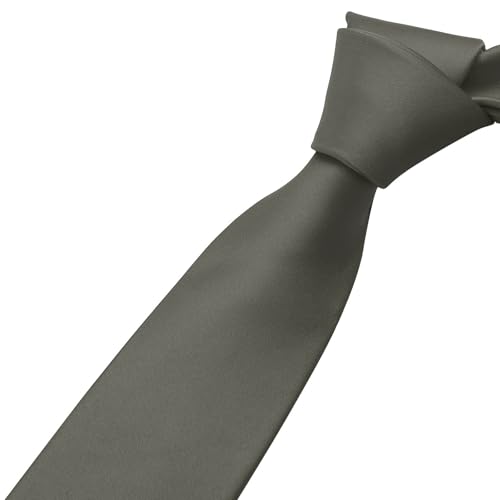 Image of KOOELLE Men's Ties Solid Pure Color Plain Neckties Formal Black Ties For Men
