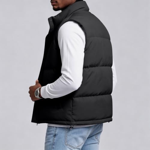 Black Puffer Vest Men Quilted Vest No Hood Lightweight Puffer Jacket - image 4