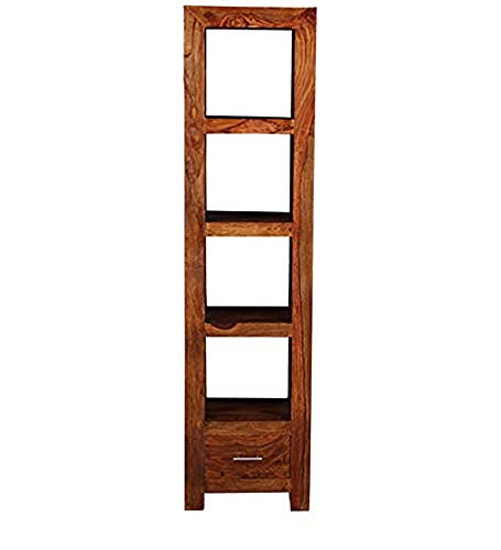 MADE WOOD Solid Sheesham Bookshelf for Home – Book Shelves Wooden – Book Shelf Wooden – Display Shelf for Living Room in Provincial Teak Finish