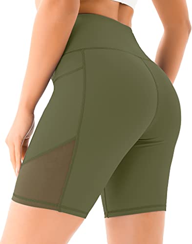VOEONS Yoga Shorts for Women Workout Spandex Gym Biker Shorts Women High Waist Athletic Running Womens Shorts Jade Green