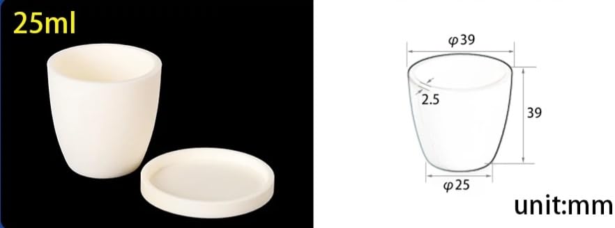 Crogiolo ad arco in allumina al 99% (con coperchio) Crogiolo in allumina Crogiolo in corindone con coperchio(25ml)