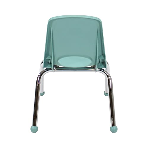 Image of FDP 12 inch School Stack Chair, Stacking Student Seat with Chromed Steel Legs and Ball Glides; For In-Home Learning or Classroom - Contemporary /Purple (4-Pack), 14003-CTPU