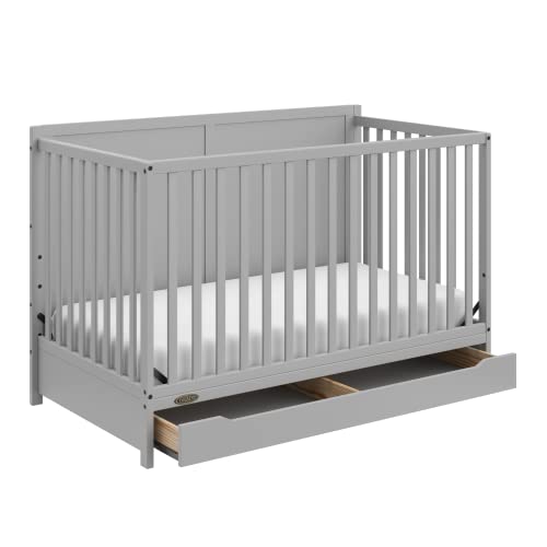 Graco Melrose 5-in-1 Convertible Crib with Drawer, Pebble Gray - image 1