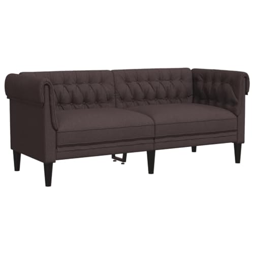 Hommdiy Chesterfield Sofa, Couch mit Armlehnen Rückenlehne Stützbeine, Polstersofa für Wohnzimmer, Couchgarnitur, Modern Sofa,2-Sitzer,Dunkelbraun – Bild 4