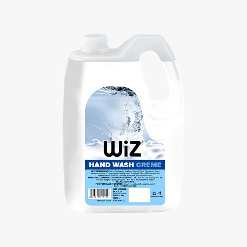 Image of Wiz Creme Handwash Liquid Soap Refill Can - 5L | Germ Protection | Hand Wash with Added pH-Balanced & Moisturizers for Soft & Gentle Hands | Suitable for all Skin Types