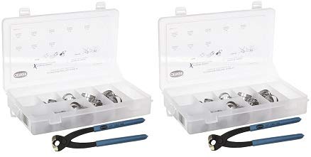Oetiker 18500060 StepLess 1-Ear Clamp Kit (StepLess Ear Clamps, Stainless Steel with Standard jaw Single Action pincer) (2-(Pack))