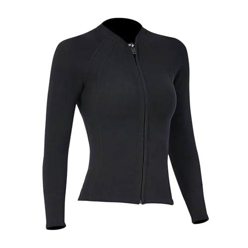 Chaqueta de buceo para hombre y mujer con cremallera frontal, neopreno de 2 mm para snorkel y natación miniatura 2
